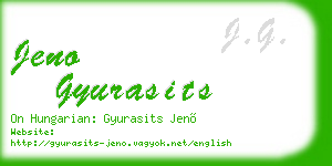 jeno gyurasits business card